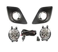 CFCKHPTHAZ Car Front LED DRL Fog Lights FogLamp For Toyota For Hilux For Revo 2015 2016 2017 2018 Chrome Trim With Harness Wiring Cover Grille(9Light fog set)