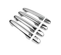 CFCKHPTHAZ for Civic 9th Gen 2012 2013 2014 2015 Car Carbon Fiber Style Black Exterior Door Handle Moulding Cover Trim W/Keyless Entry Decor(Silver Smart)