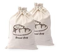 Cfcyhla Pack of 2 Linen Bread Bags, 30 x 45 cm, Linen Bread Bags with Drawstring, Bread Bag, Bag for Bread, Baguette, Keep Fresh Bread Bag, Reusable for Fruit, Vegetables, Bread