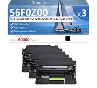 CFDFDA 56F0Z00 Drum Unit Compatible with Chip | Drum Unit for Lexmark M1242 1246 3250 XM1242 1246 3250 Printer, High-Volume Printing, 60000 Pages,Black-3 pack