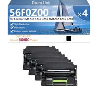 CFDFDA 56F0Z00 Drum Unit Compatible with Chip | Drum Unit for Lexmark M1242 1246 3250 XM1242 1246 3250 Printer, High-Volume Printing, 60000 Pages,Black-4 pack