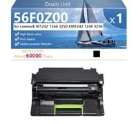CFDFDA 56F0Z00 Drum Unit Compatible with Chip | Drum Unit for Lexmark M1242 1246 3250 XM1242 1246 3250 Printer, High-Volume Printing, 60000 Pages,Black-1 pack