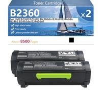 CFDFDA B2360 331-9805 Toner Cartridge Compatible for Dell B2360 B2360d B2360dn B3460 B3460dn B3465 B3465dn B3465dnf Printers, High Yield 8500 Pages, Clear Printing,Black-2 pack