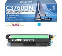 CFDFDA C3760DN Drum Unit Extra High Yield Compatible for Dell C2660dn C2665dnf C3760n C3760dn C3765dnf Printers, Clear and Sharp ,Cyan-1 pack
