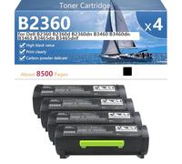 CFDFDA High Yield B2360 331-9805 Toner Cartridge Replacement for Dell B2360 B2360d B2360dn B3460 B3460dn B3465 B3465dn B3465dnf Printers, Clear and Durable,Black-4 pack