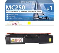 CFDFDA High Yield MC250 Toner Cartridge Replacement for RICOH Aficio PC300w MC250FWB PC300W Printers, Clear and Durable,Yellow-1 pack
