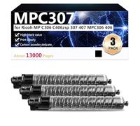 CFDFDA High Yield MPC307 Toner Cartridge Replacement for Ricoh MP C306 C406zsp 307 407 MPC306 406 Printers, Clear and Durable,Black-3 pack