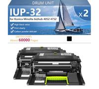CFDFDA IUP-32 Compatible Drum Unit for Konica Minolta bizhub 4052 4752 Printers, High Yield 60000 Pages, High Definition Printing,Black-2 pack