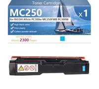 CFDFDA MC250 Hight Capacity Toner Cartridge Replacement for RICOH Aficio PC300w MC250FWB PC300W Printer, High-Definition Printing, 2300 Pages,Cyan-1 pack