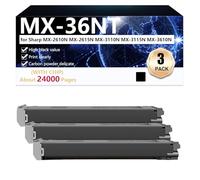 CFDFDA MX-36NT Compatible Toner Cartridge for Sharp MX-2610N MX-2615N MX-3110N MX-3115N MX-3610N Printers, High Yield 24000 Pages, High Definition Printing,Black-3 pack