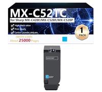 CFDFDA MX-C52TC Toner Cartridge Compatible for Sharp MX-C428F MX-C528F MX-C528P Printers, High Yield 25000 Pages, Clear Printing ,Cyan-1 pack