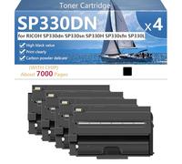 CFDFDA SP330DN Compatible Replacement Toner Cartridge for RICOH SP330dn SP330sn SP330H SP330sfn SP330L Printer, High Yield 7000 Pages, Easy to Install,Black-4 pack
