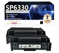 CFDFDA SP6330 Toner Cartridge Compatible for Ricoh AFICIO SP6330N Lanier SP6330N Printers, High Yield 6000 Pages, Clear Printing,Black-2 pack