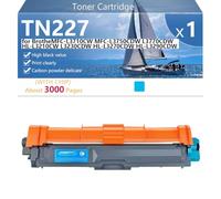 CFDFDA TN227 Compatible Replacement Toner Cartridge for BrotheMFC-L3710CW MFC-L3750CDW L3770CDW HL-L3210CW L3230CDW HL-L3270CDW HL-L3290CDW Printer, High Yield 3000 Pages, Easy to Install,Cyan-1 pack