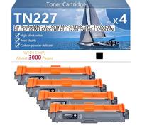 CFDFDA TN227 Toner Cartridge Replacement High Capacity Replacement for Brothe MFC-L3710CW MFC-L3750CDW L3770CDW HL-L3210CW L3230CDW HL-L3270CDW HL-L3290CDW Printer, 3000 Pages,Black-4 pack