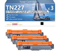 CFDFDA TN227 Toner Cartridge Replacement High Capacity Replacement for Brothe MFC-L3710CW MFC-L3750CDW L3770CDW HL-L3210CW L3230CDW HL-L3270CDW HL-L3290CDW Printer, 3000 Pages,Black-3 pack