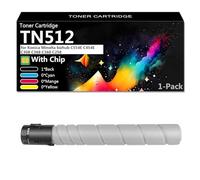 CFDFDA TN512 Compatible Toner Cartridge Replacement for Konica TN512K/C/M/Y, Toner Cartridge High Yield Work with Minolta bizhub C554E C454E C308 C368 C360 C258 Printers,Black