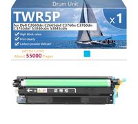 CFDFDA TWR5P 331-8434 59J78 Drum Unit Compatible with Chip for Dell C2660dn C2665dnf C3760n C3760dn C3765dnf S3840cdn S3845cdn Printer, High Yield 60000 Pages,Cyan-1 pack