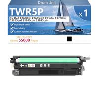 CFDFDA TWR5P 331-8434 59J78 Toner Cartridge Extra High Yield Compatible with Chip for Dell C2660dn C2665dnf C3760n C3760dn C3765dnf S3840cdn S3845cdn Printers, Clear and Sharp,Black-1 pack