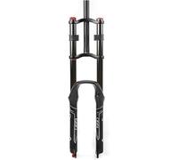 CFDZCP bike forks 26 27.5 29 Inch Bicycle Air Fork ，Travel 130mm Rebound Adjustment Double Shoulder Manual Lockout， 1-1/8'' Straight Front Fork For Mountain Bike XC AM(Schwarz,26'')