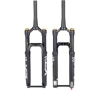 CFDZCP bike forks 26/27.5/29 MTB Air Fork 140mm Travel Mountain Bike Suspension Fork， 15×110mm Thru Axle Manual Lockout Rebound Adjust 1-1/2" Tapered Front Fork(Black 26'')