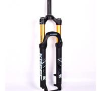 CFDZCP bike forks 26inch Magnesium Alloy Bicycle Front Fork， MTB Air Suspension Fork For Mountain Bike Disc Brake Shoulder Control 1-1/8" Travel 120mm ，Ultralight Durable(Gold)