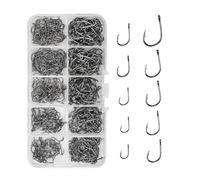 CFEWV Pack of 100 Fishing Hooks with Leader Set - Carbon Steel Fishing Hooks, Suitable for Rivers, Lakes, Oceans and Ponds, Fishing Hooks, Size 3#-12#