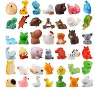 CFEWV Pack of 42 Mini Animals, Mini Resin Animal Figures, Animal Figures, Tiny Animals Ornaments, Duck, Turtle, Elephant, Frog, Crocodile, for Miniature Landscape Gardens, Bonsai, Fish Tanks