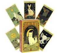 CFEWV Tarot for Beginners, Tarot Cards with Feline Theme, Divination Card Deck and Game, Ideal for Learning and Entertainment, Unique Design