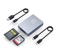 CFexpress Type A and SD Dual-Slot Memory Card Reader, 10Gbps USB 3.2 Gen 2 Type A CFexpress Adapter Memory Card Reader with USB C to USB C/USB A Cable,Compatible with Windows/Mac/Linux/Android