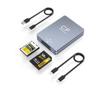 CFexpress Type A and SD Dual-Slot Memory Card Reader, USB-C & USB-A 10Gbps USB 3.2 Gen2 Type A CFexpress Card Reader Adapter Compatible with Windows/Mac/Linux/Android, Aluminum Shell with Cable