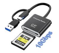 CFexpress Type B Card Reader, 2 in 1 USB-A + USB-C Type B CFexpress Adapter | 10Gbps USB 3.2(Gen 2) CFexpress Type B Camera Memory Card Reader Support Windows/Mac/Linux/Android,for iPhone 18/17/16/15/PC