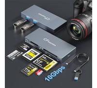 CFexpress Type B Card Reader,8 in 1 Multi CF Express Reader for CFexpress Type B/CF/XD/MS/TF/SD/USB,USB3.2 Gen2 10Gbps Memory Card Reader for Windows/Mac/Linux/Android Read 6 Cards and 2 USB
