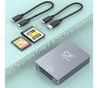 CFexpress Type B Card Reader SD Card Reader Cfexpress Type B USB 3.2 Gen 2 10 Gbit/s Memory Card Reader Thunderbolt CF express Reader Aluminum CFexpress Adapter Support Android/Windows/Mac OS/Linux
