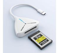 CFexpress Type B Card Reader, USB 3.2 Gen 2 CF Memory Card Reader with USB C Connector, 10Gbps Fast Tansfer Card Reader for CF Express Type B Card Compatible with Mac OS/Linux/Windows/Chrome OS