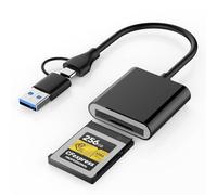 CFexpress Type B Card Reader with USB 3.2 (Gen 2) 10Gbps, USB-C&USB-A 2-in-1 Type B CFexpress Adapter, Compatible with Windows/Mac/Linux/Android, for iPhone 16/15, Laptops, Tablets, Smartphones New