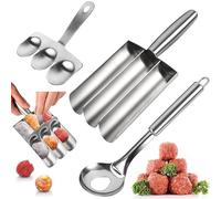Cffuvros Meatball Maker Scoop & Press Set Effortless Kitchen Tool for Perfect Round Meatballs Every Time, No Mess, Easy to Clean, Dishwasher Safe (Stainless Steel)
