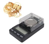 Cffuvros Milligram Scale, 50G 0.001G LCD Backlit Screen Digital Milligram Scale with Flip Cover, 6 Modes Digital Jewelry Scale for Grains, Powders, Jewelry, Gold, Gemstones