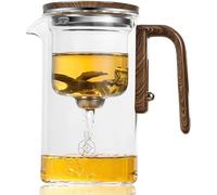 CFGYHN Enchantea Tea Pot, Glass Teapot with Wooden Handle, Tea Infuser, 720ml, Transparent