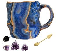 CFGYHN Mineral Crystal Coffee Mug, 400ml, Blue, Novelty, Reusable, BPA Free, Transparent, Durable, Solid, Glossy, 1pc, Home, Hot Drinks, Hand Wash Only, Stones, Mug, Coffee Cup