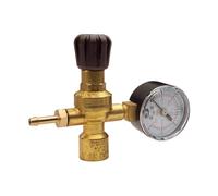 CFH Inert Gas Pressure Regulator DR 518 - with Pressure Gauge, for Disposable Bottles up to 130 bar, Flow Pressure Adjustable 3-4 bar, MIG/MAG & TIG Welding, Connection M10x1 RH, with Hose Nipple 6.5