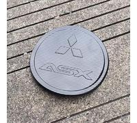CFHJFG Car Petrol Cap Protection Sticker for Mitsubishi ASX Lancer Evolution Outlander,Stainless Steel With Emblem Logo Fuel Tank Petrol Cap Decals Adhesive Decorative Exterior Accessories