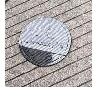 CFHJFG Car Petrol Cap Protection Sticker for Mitsubishi ASX Lancer Evolution Outlander,Stainless Steel With Emblem Logo Fuel Tank Petrol Cap Decals Adhesive Decorative Exterior Accessories