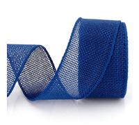 CFifHtOL Burlap Hessian Jute Ribbon, Blue, 4cm x 10 Yards, Multi-Purpose, Solid Pattern, Gift Wrap Decorations