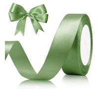 CFifHtOL Green Polyester Ribbon, 2.5cm x 25 Yards, Solid, Multi-purpose, Gift Wrapping, Decorative Trim