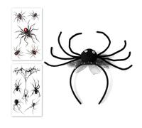 CFifHtOL Halloween Spider Headband - Cute Spider Hairband with Fake Tattoo Stickers, Perfect for Halloween Party, Cosplay, Scary Costume Accessories for Women, Girls, Kids