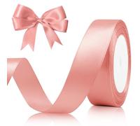 CFifHtOL Pink Ribbon, 25mm Ribbons for Gift Wrapping, Crafting, Cake Decor, Multi-purpose Occasions, Polyester Satin, Solid Color, 2.5cm Width