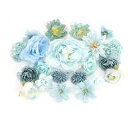 CFifHtOL Small Artificial Flowers Heads 21Pcs,Blue,Faux Flowers,Plastic Wedding Bouquet,Realistic Fake Flowers For Wedding,Party,Home Decor & Graduation Cap Decoration,Cake Decorations
