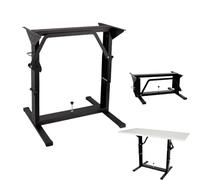 CFLERWU RV Folding Table Legs, Camper Table Base Mount, Adjustable Height Desk Support Frame, Metal Legs for Caravan Boat Yacht Black 573 lbs