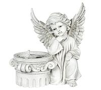 CFLNYC Angel Statue Planter Pot with Drainage Hole, Cherub Wing Succulents Plant Pot Indoor Outdoor Resin Planter, No Plant (Color : Grey, Size : 12.2" x 7.3" x 12.0")